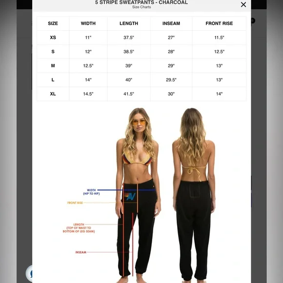 AVIATOR NATION RAINBOW SWEATPANTS SIZE S - Picture 7 of 7